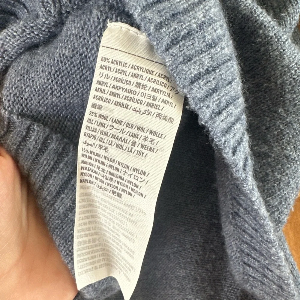 Abercrombie & Fitch Wool Blend Navy Pullover Crewneck Sweater size M - Picture 7 of 11